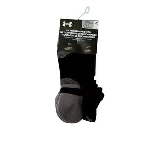 Under Armour Arch support Performance Tech Crew  Socks Black & Gray 3-Pack